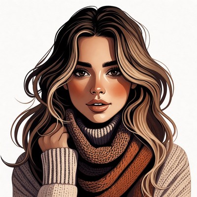 Beautiful woman in orange scarf