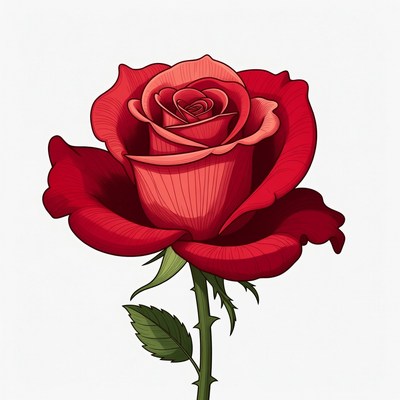 Red Rose Illustration