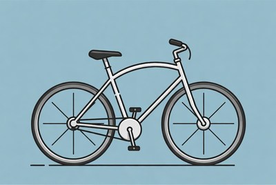 White line art bicycle illustration