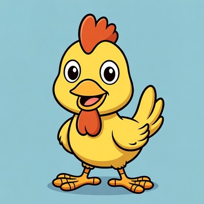 Cute cartoon yellow chick
