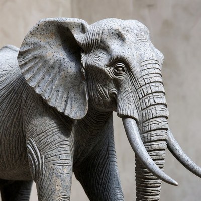 Stone Elephant Sculpture