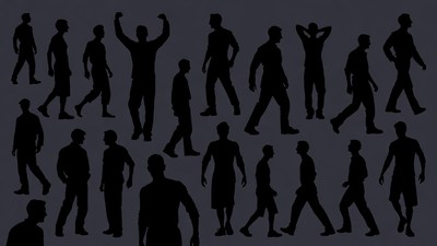 Male Silhouette Poses Collection