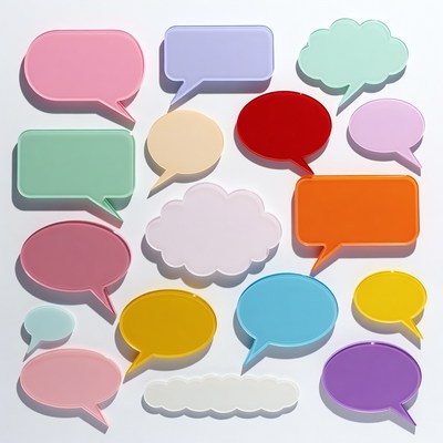 Colorful Speech Bubbles on White Background