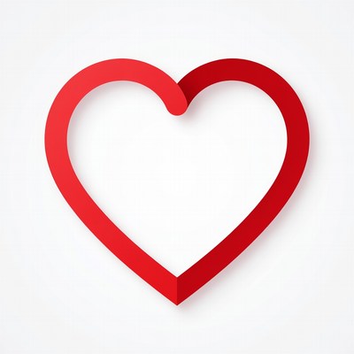 Red Paper Heart Illustration