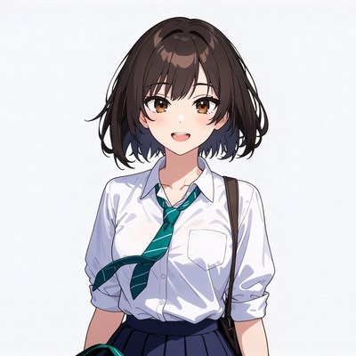Anime girl in school uniform