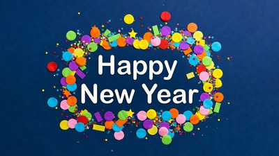 Happy New Year confetti frame