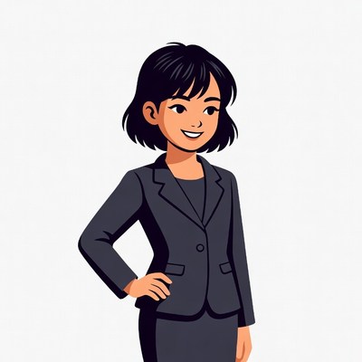 Asian woman in business suit illustration