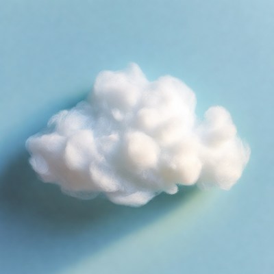 Fluffy white cloud on blue background