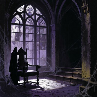 Gothic Chair with Cloak in Cobweb Room