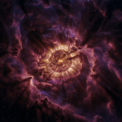 Glowing Nebula Core in Space