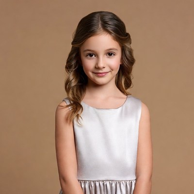 Young girl in silver dress