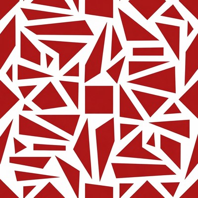 Red and White Geometric Pattern
