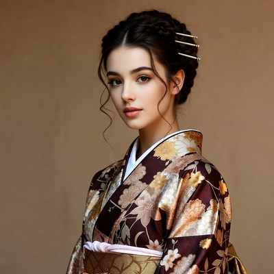 Asian woman in kimono