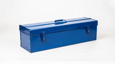 Blue metal tool box