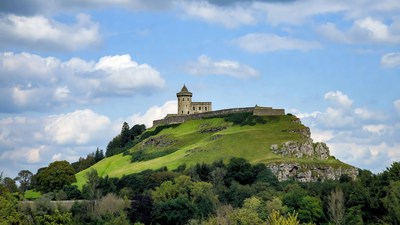 Medieval Tower on Grassy Hilltop