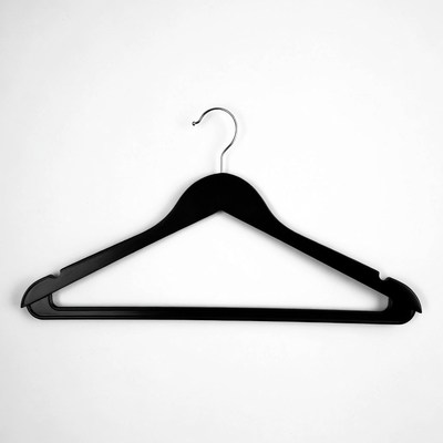 Black plastic clothes hanger