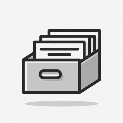 Open File Cabinet Drawer Illustration