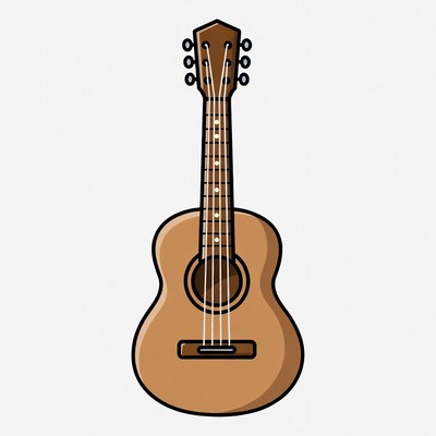 Cartoon Ukulele Illustration