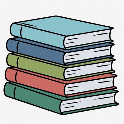 Stack of Colorful Books Illustration