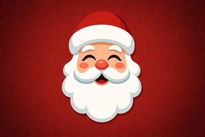 Smiling Cartoon Santa Claus Face