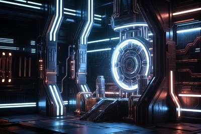 Futuristic Sci-Fi Portal Machine