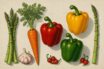 Fresh vegetables illustration