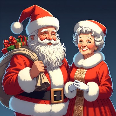 Santa Claus and Mrs. Claus together