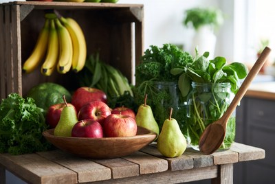 Fresh Apples Pears Bananas Greens