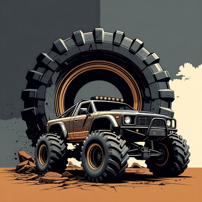 Monster Truck with Giant Tire