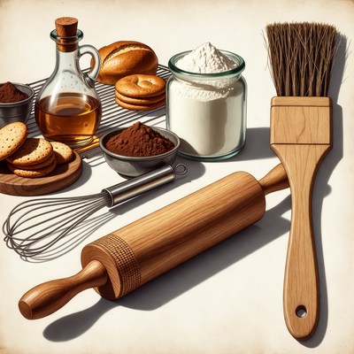 Baking Ingredients and Tools Still Life