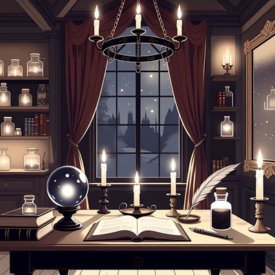 Magical Witch Room with Crystal Ball