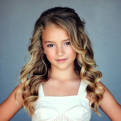 Girl with long wavy blonde hair