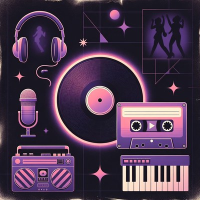 Vibrant Retro Music Illustration
