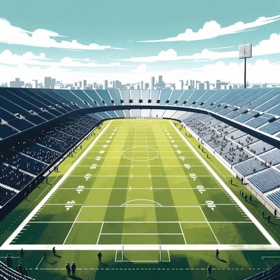 Empty Football Stadium Illustration