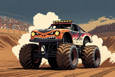 Orange Monster Truck Racing Arena