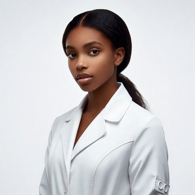 African-American woman in white blazer