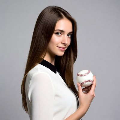 Woman holding baseball