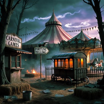 Spooky Carnival at Night
