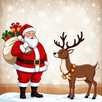 Santa Claus with Reindeer