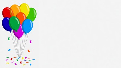 Colorful Balloons with Confetti