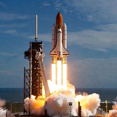 Space Shuttle Launching from Pad