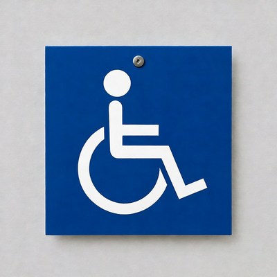 Blue wheelchair accessible sign