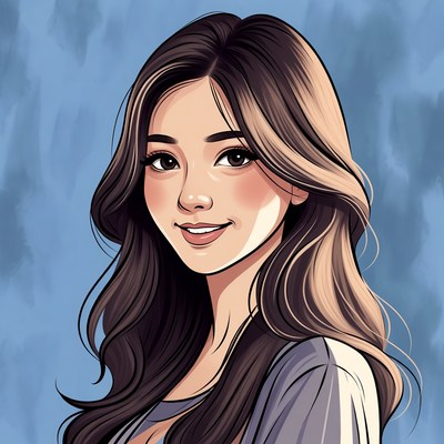 Anime girl with long brown hair