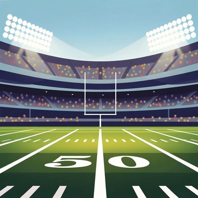 Football Stadium with Goalposts