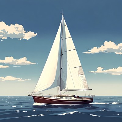 Sailboat sailing on ocean