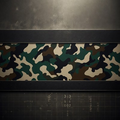 Camouflage Pattern on Metal Background