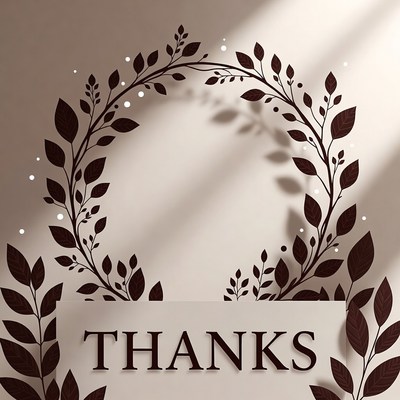 Leaf Wreath Thanks Frame