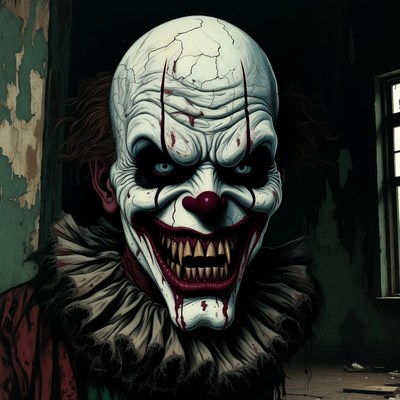 Sinister Pennywise Clown Illustration