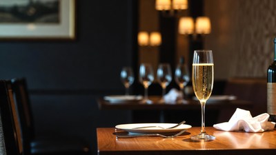 Champagne Glass on Elegant Table