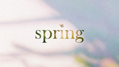 Spring Text with Flower